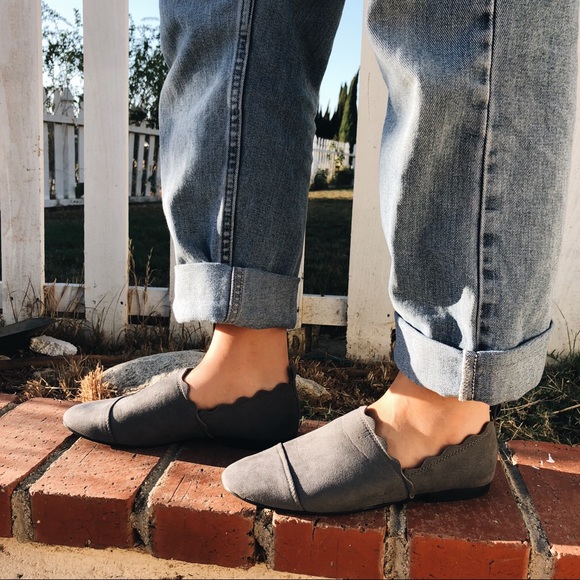 The Lee Scalloped Faux Suede Loafer in Slate - Picture 5 of 8